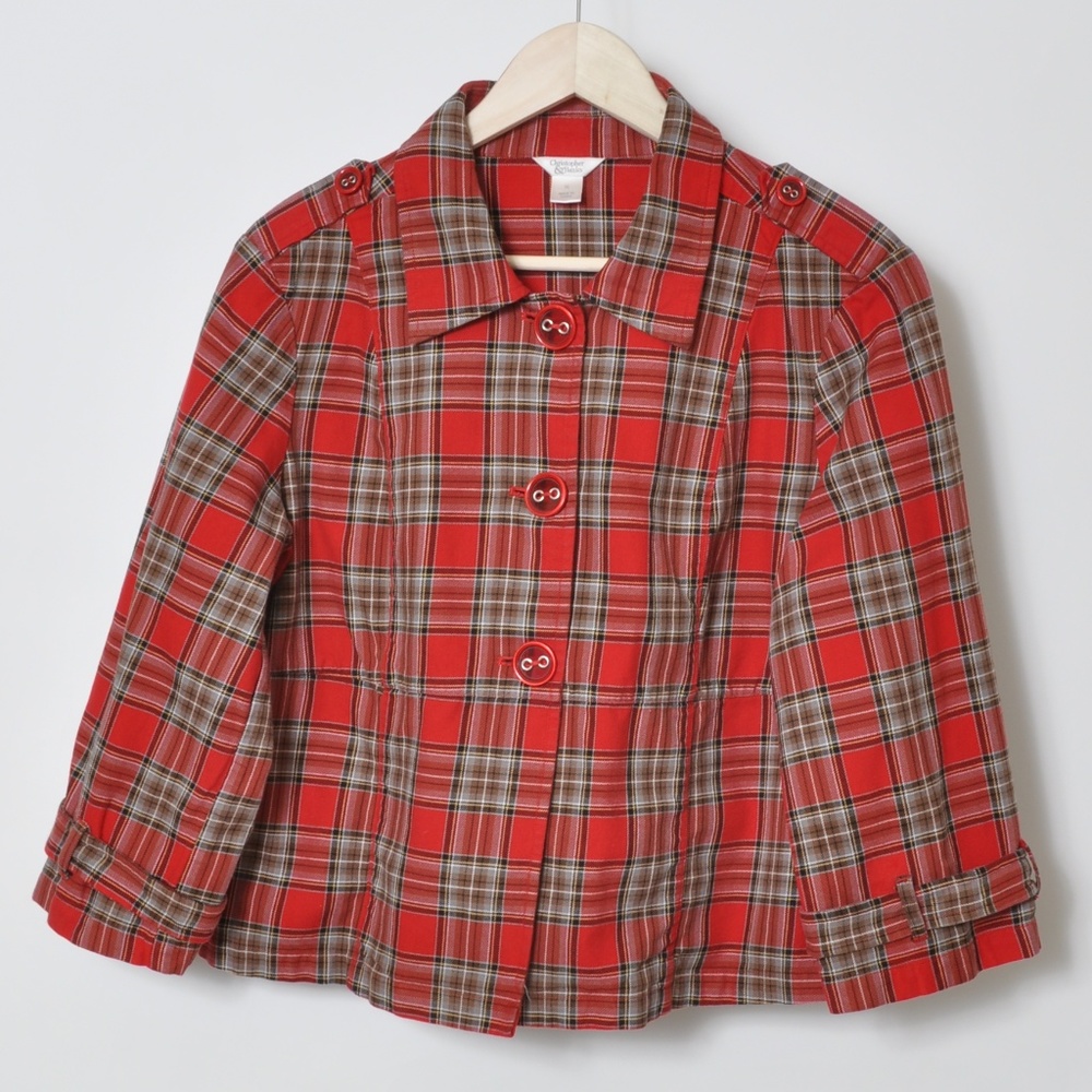 *CHRISTOPHER & BANKS*PLAID JACKET